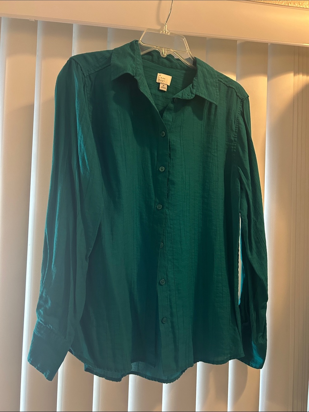 a new day Teal Button-Front Shirt